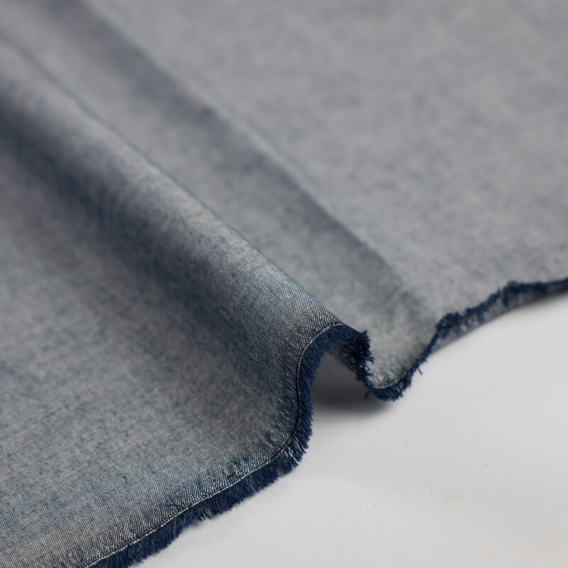 Voile 100% coton chambray – Marine