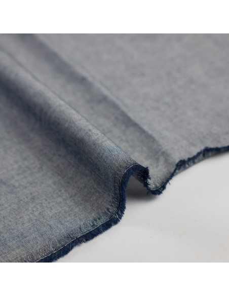 Voile 100% coton chambray – Marine