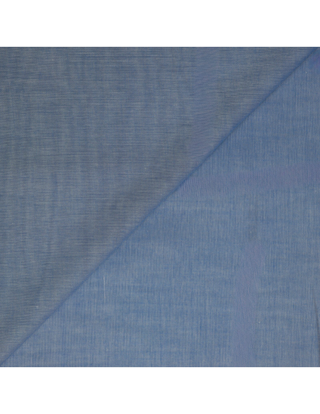 Voile 100% coton chambray – Bleu jean