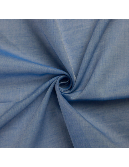 Voile 100% coton chambray – Bleu jean