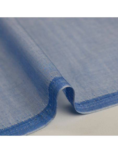 Voile 100% coton chambray – Bleu jean