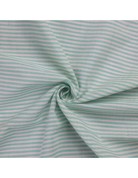Voile 100% coton – Rayé vert