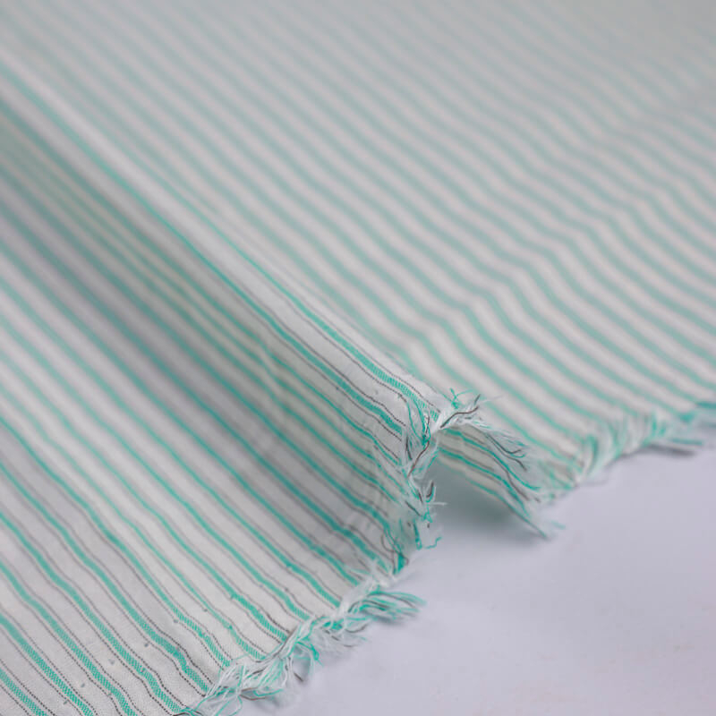 Voile 100% coton – Rayé vert