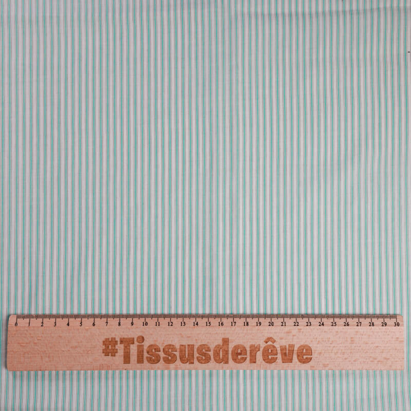 Voile 100% coton – Rayé vert