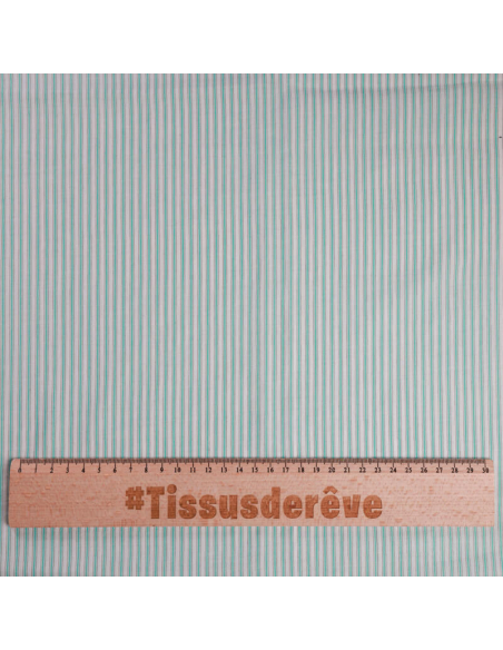 Voile 100% coton – Rayé vert