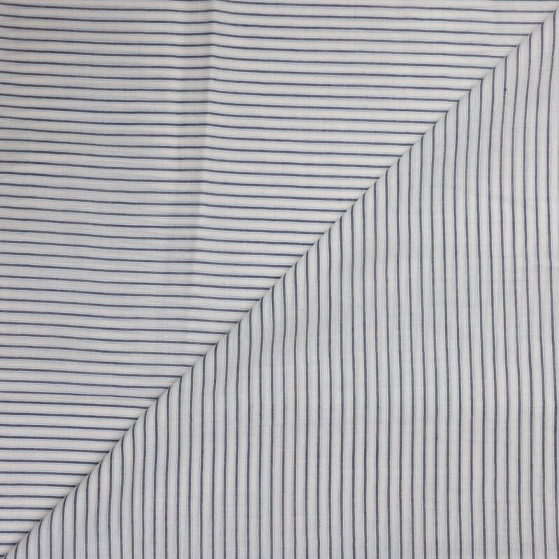 Voile 100% coton – Rayé marine