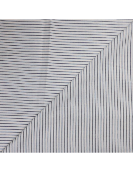 Voile 100% coton – Rayé marine