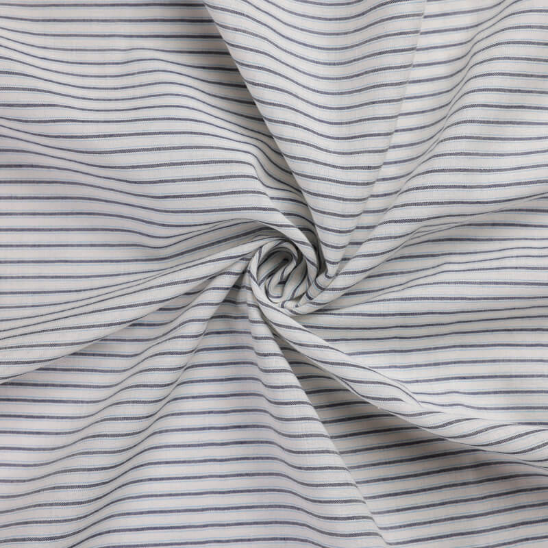 Voile 100% coton – Rayé marine