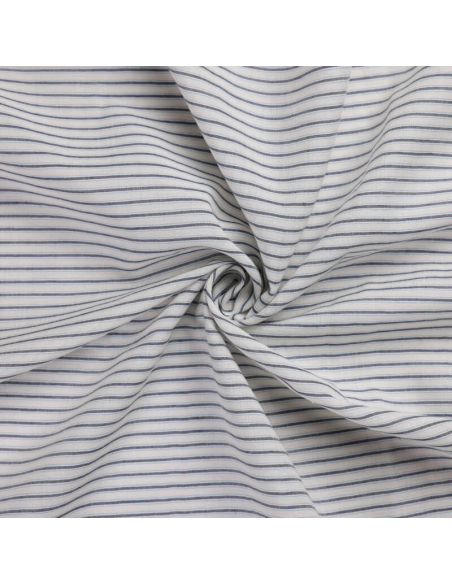 Voile 100% coton – Rayé marine