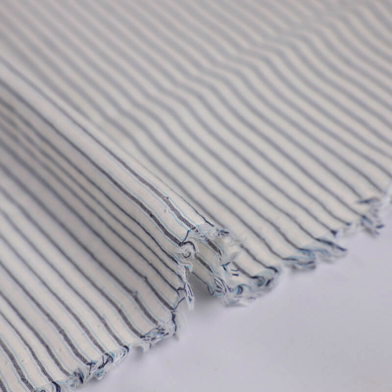 Voile 100% coton – Rayé marine