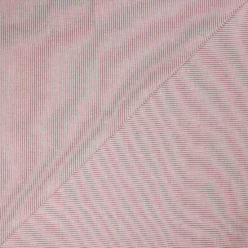 Voile de lin & coton – Rayé terracotta