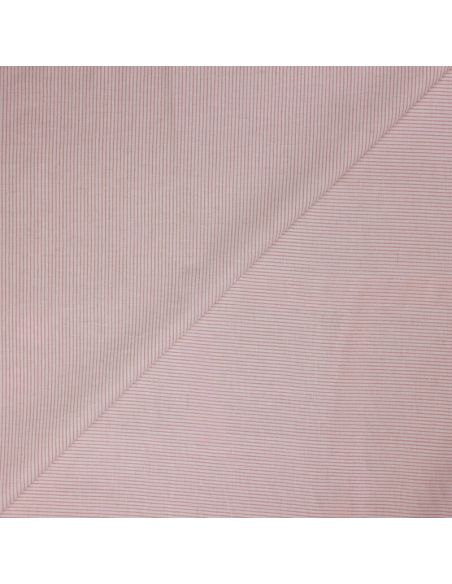 Voile de lin & coton – Rayé terracotta