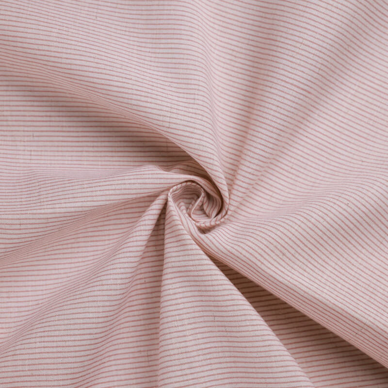 Voile de lin & coton – Rayé terracotta