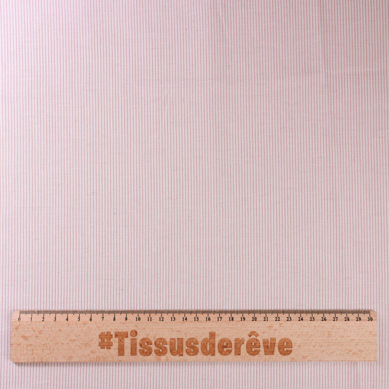 Voile de lin & coton – Rayé terracotta
