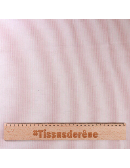 Voile de lin & coton – Rayé terracotta