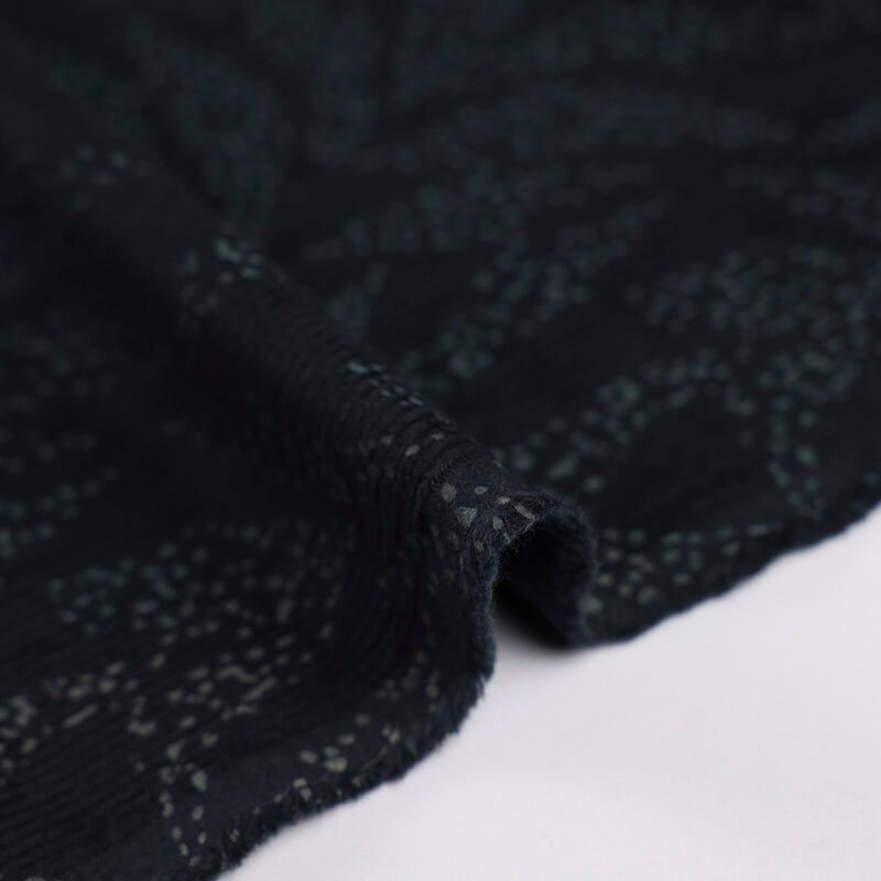 Velours côtelé 500 raies coton & élasthanne - Pois vert sur fond marine