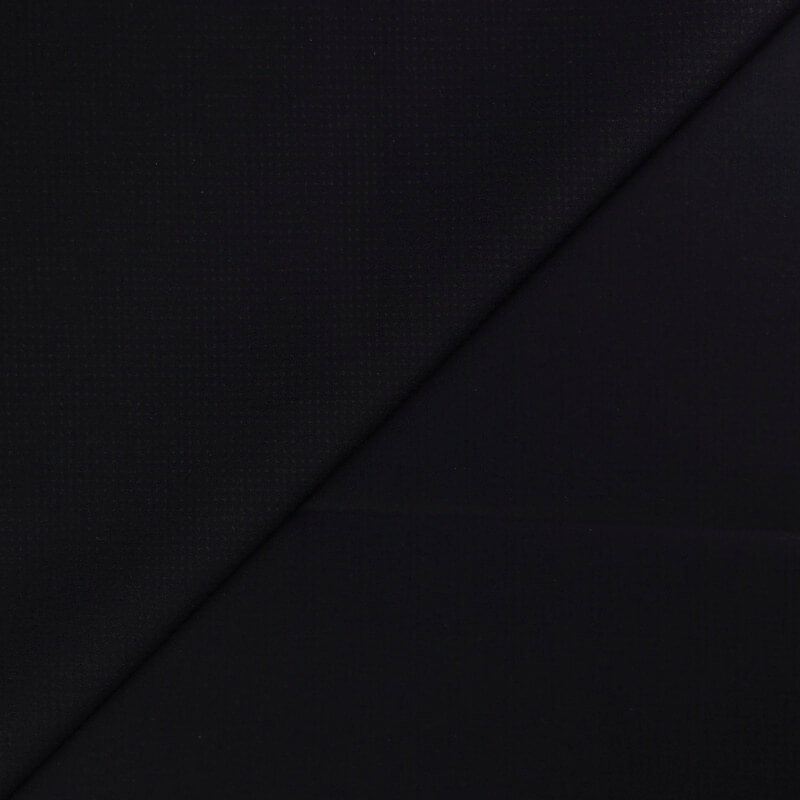 Satin mat coton & élasthanne - Micro motif noir