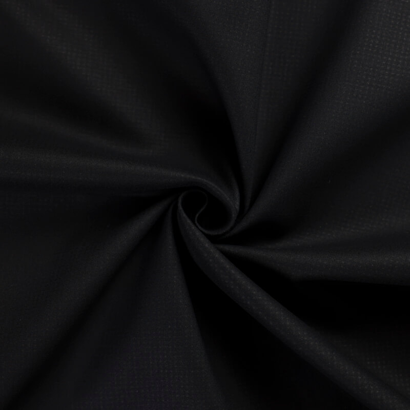 Satin mat coton & élasthanne - Micro motif noir
