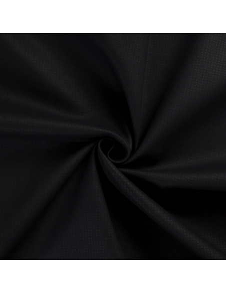 Satin mat coton & élasthanne - Micro motif noir