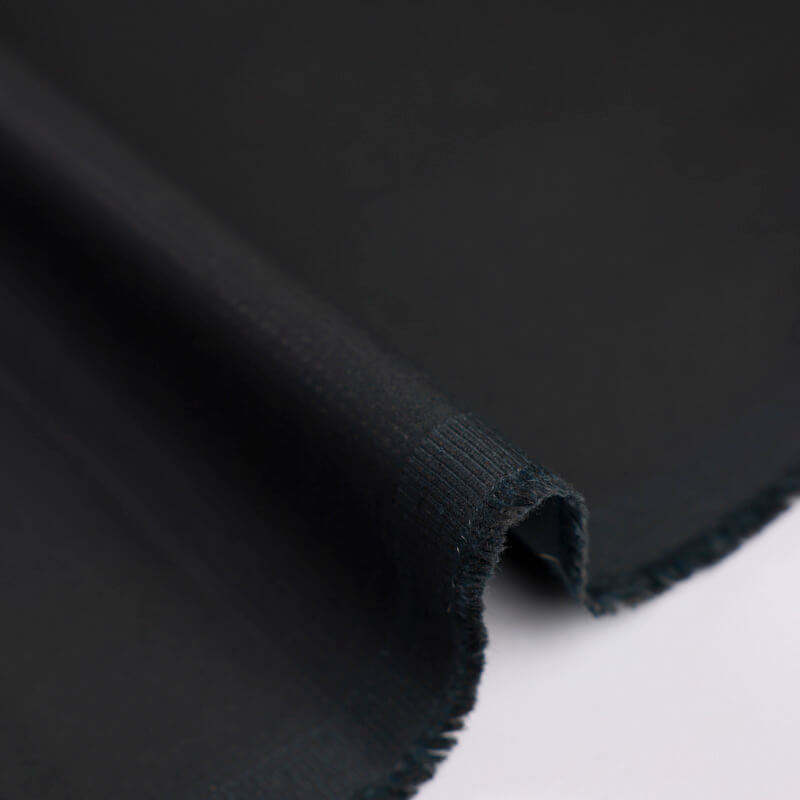 Satin mat coton & élasthanne - Micro motif noir