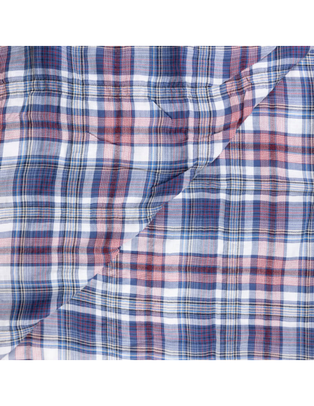 Toile 100% coton - Carreaux bleu & rouge