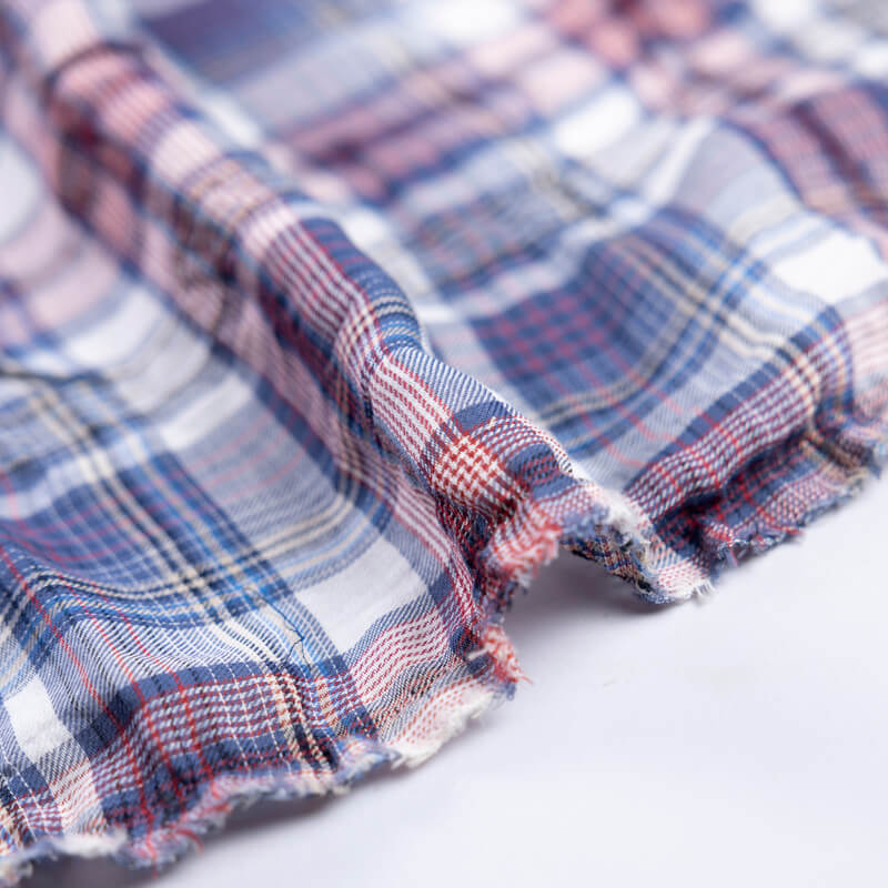 Toile 100% coton - Carreaux bleu & rouge