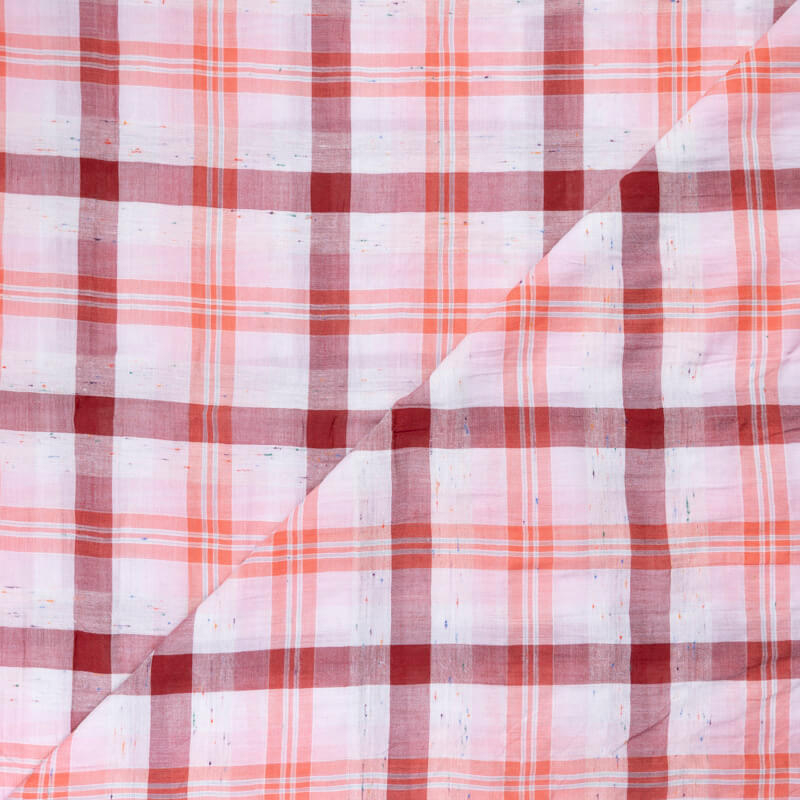 Toile de coton – Carreaux terracotta & orange