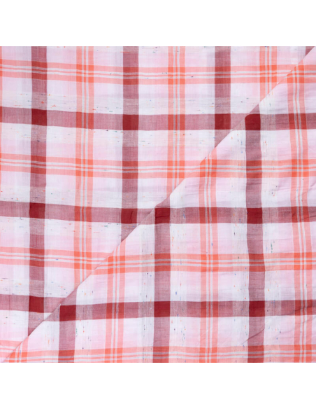 Toile de coton – Carreaux terracotta & orange