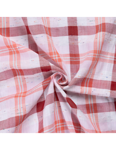 Toile de coton – Carreaux terracotta & orange
