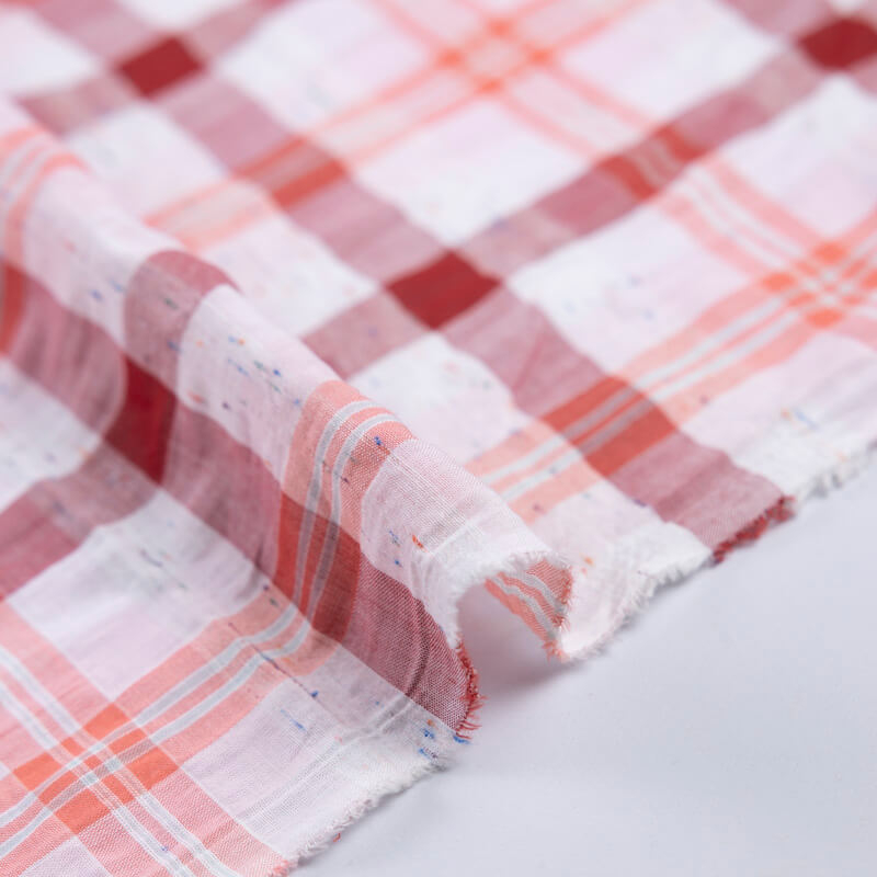 Toile de coton – Carreaux terracotta & orange