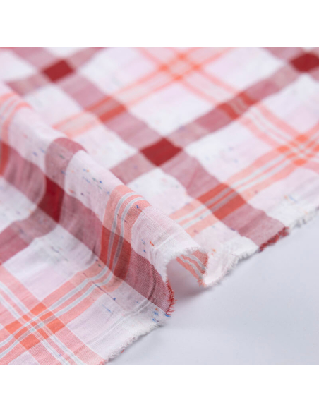 Toile de coton – Carreaux terracotta & orange