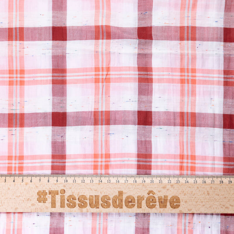 Toile de coton – Carreaux terracotta & orange