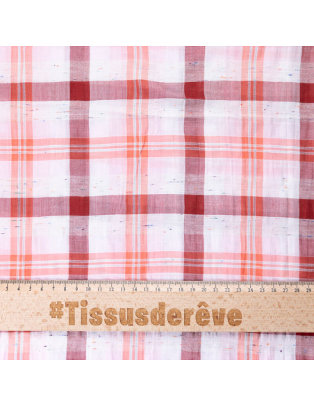 Toile de coton – Carreaux terracotta & orange