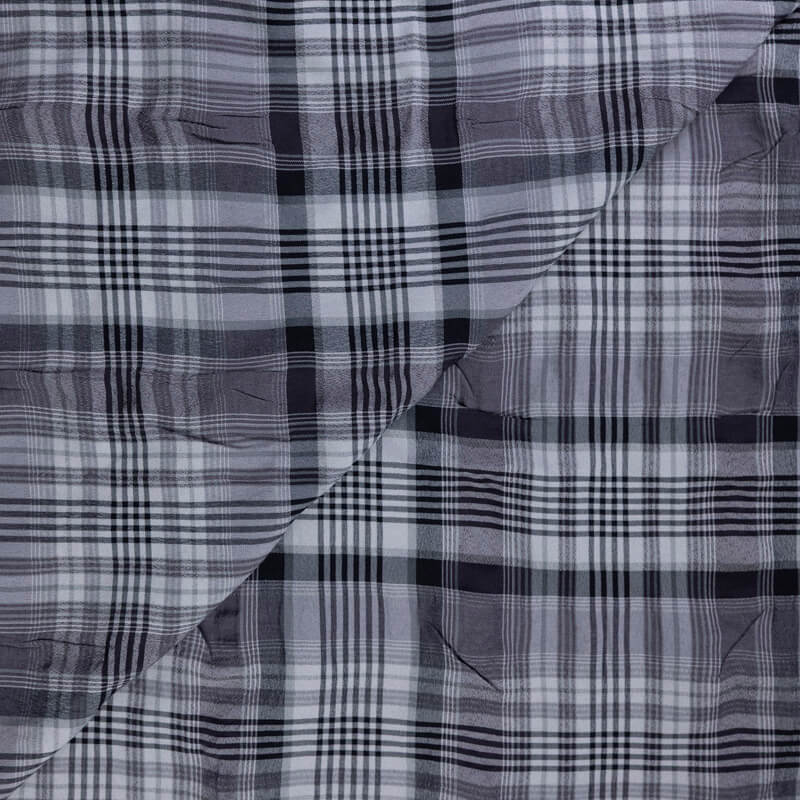 Toile de coton & viscose – Carreaux gris
