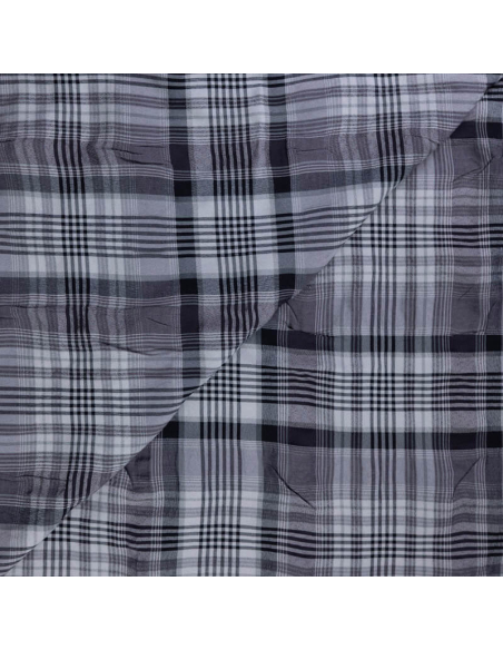 Toile de coton & viscose – Carreaux gris