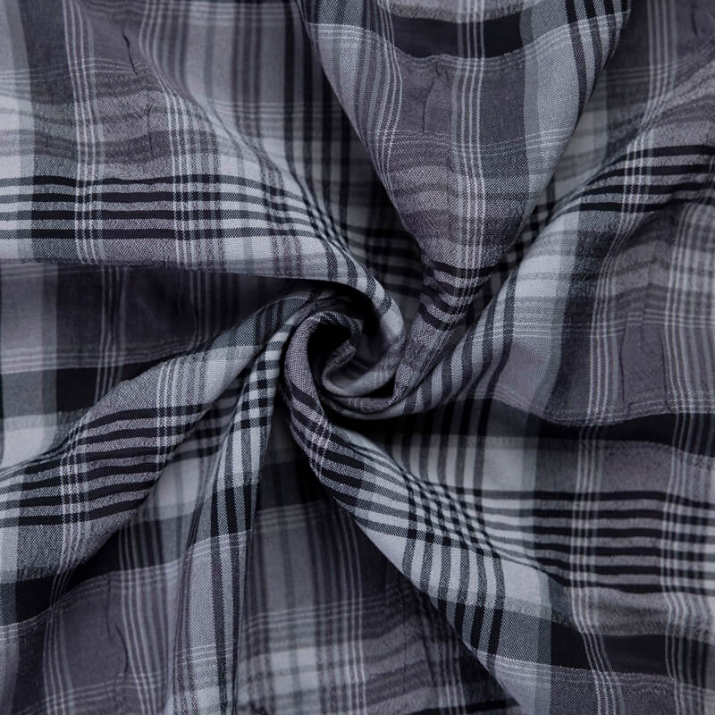 Toile de coton & viscose – Carreaux gris