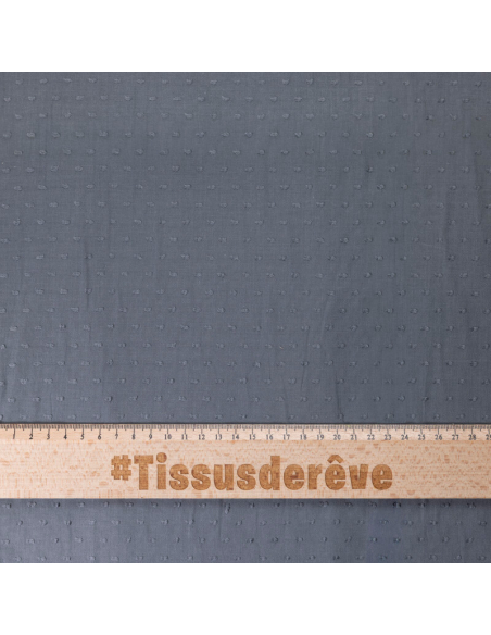 Voile 100% coton plumetis – Gris