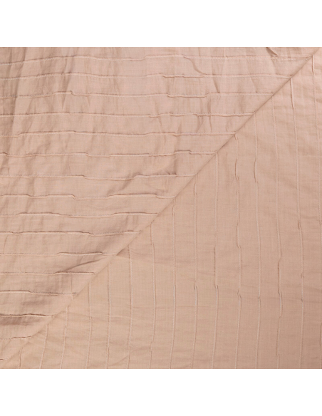 Voile 100% coton – Rayure cousue beige