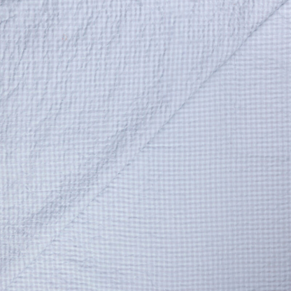 Toile de coton – Carreaux gris & bleu ciel