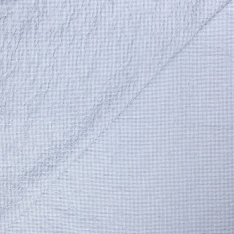 Toile de coton – Carreaux gris & bleu ciel