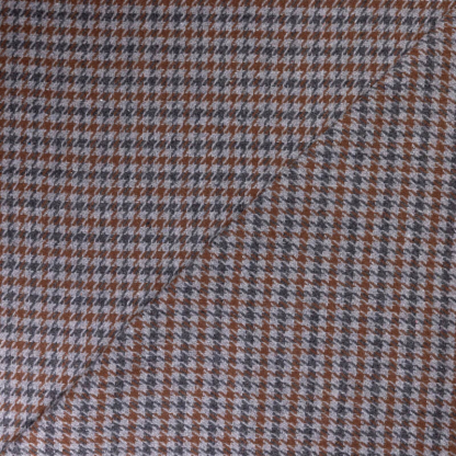 Tweed de laine - Pieds de poule marron, gris & noir