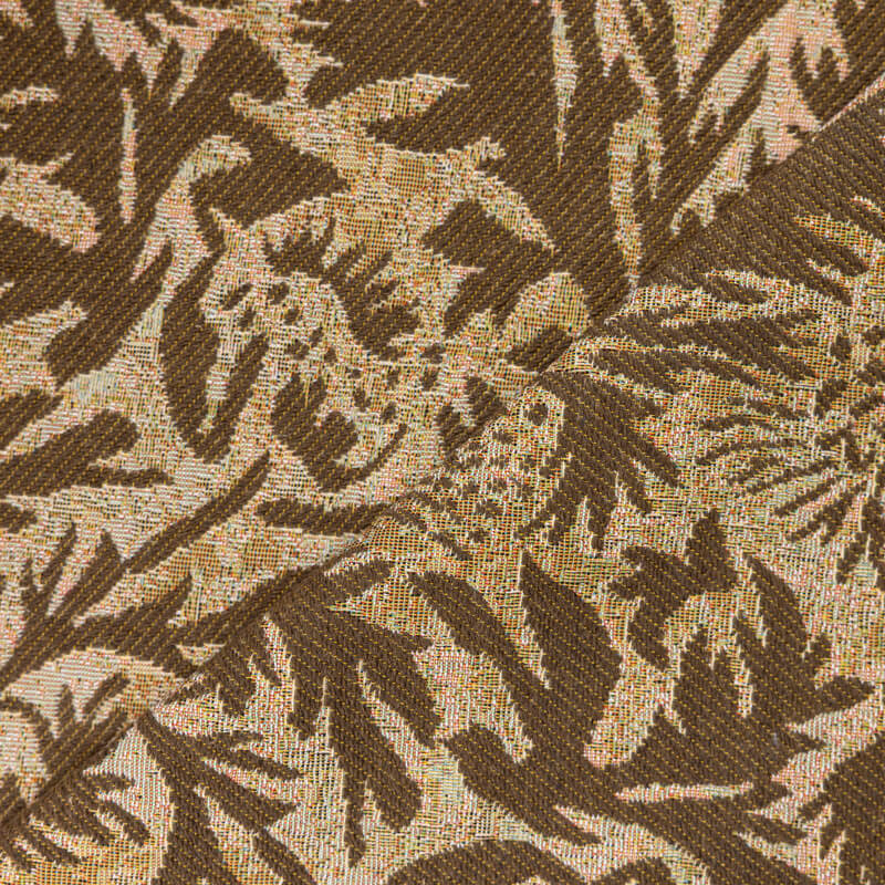Jacquard de laine - Feuillage marron