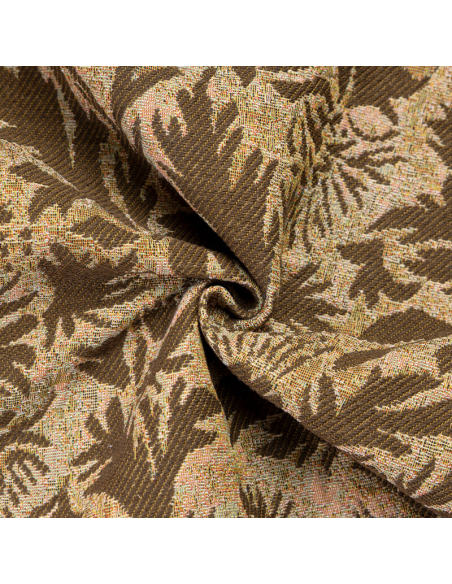 Jacquard de laine - Feuillage marron