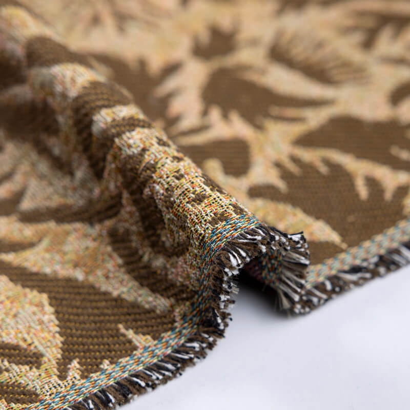 Jacquard de laine - Feuillage marron