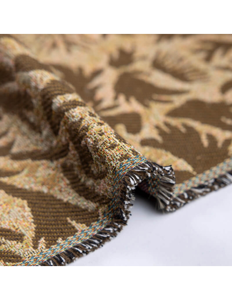 Jacquard de laine - Feuillage marron