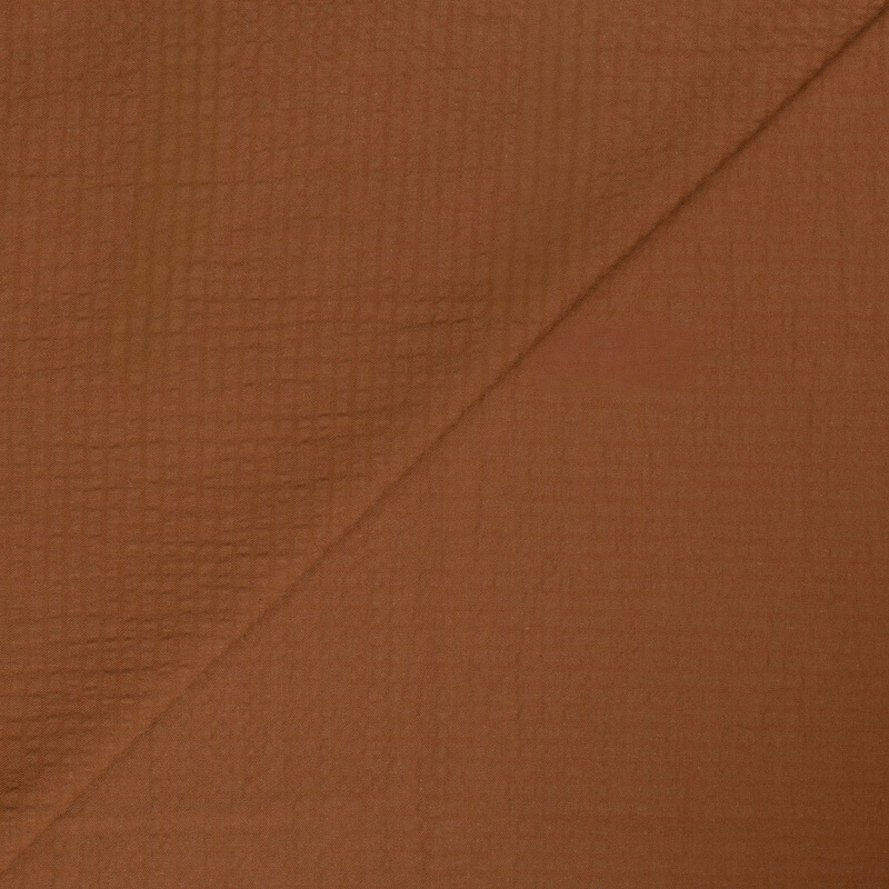 Seersucker 100% coton – Marron
