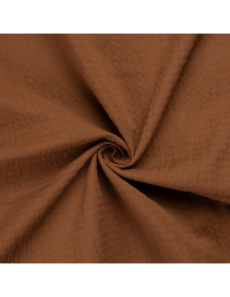 Seersucker 100% coton – Marron