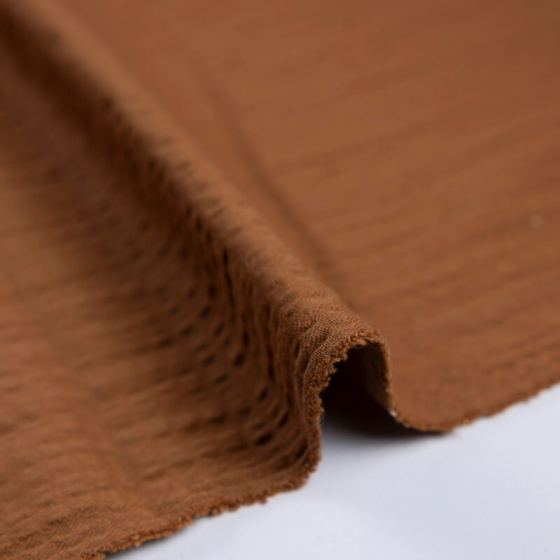 Seersucker 100% coton – Marron