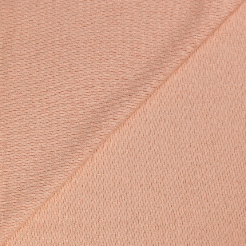 Jersey côtelé 100% coton - Saumon