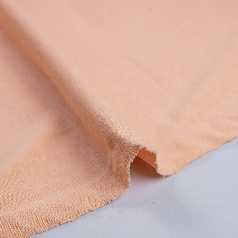 Jersey côtelé 100% coton - Saumon